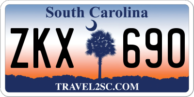 SC license plate ZKX690