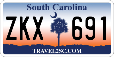SC license plate ZKX691
