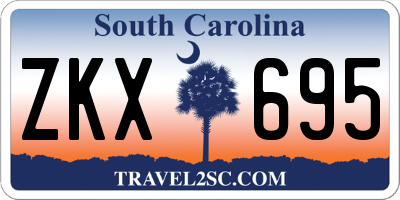 SC license plate ZKX695