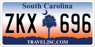 SC license plate ZKX696