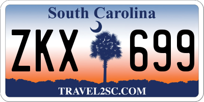 SC license plate ZKX699