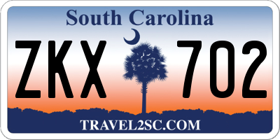 SC license plate ZKX702