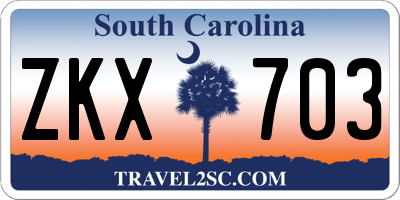 SC license plate ZKX703