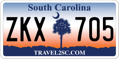 SC license plate ZKX705