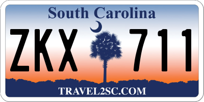 SC license plate ZKX711