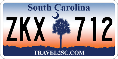 SC license plate ZKX712