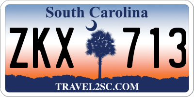 SC license plate ZKX713