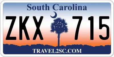 SC license plate ZKX715