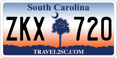 SC license plate ZKX720