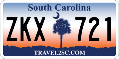 SC license plate ZKX721