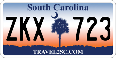 SC license plate ZKX723