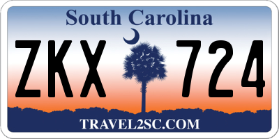 SC license plate ZKX724