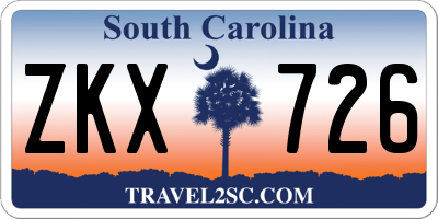 SC license plate ZKX726