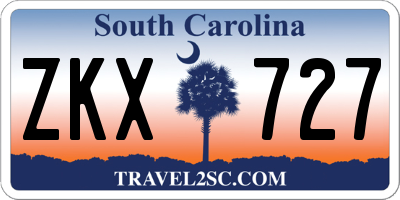 SC license plate ZKX727