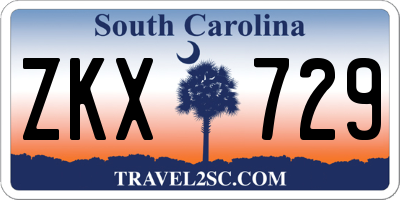 SC license plate ZKX729