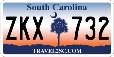 SC license plate ZKX732