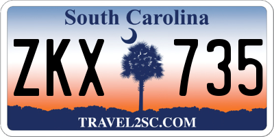 SC license plate ZKX735