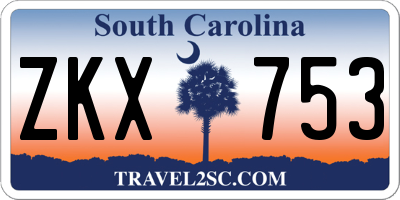 SC license plate ZKX753