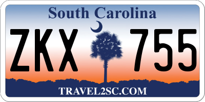 SC license plate ZKX755