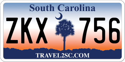 SC license plate ZKX756