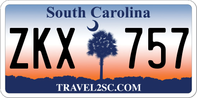 SC license plate ZKX757