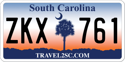 SC license plate ZKX761
