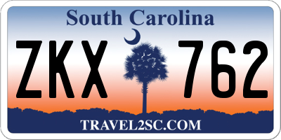 SC license plate ZKX762