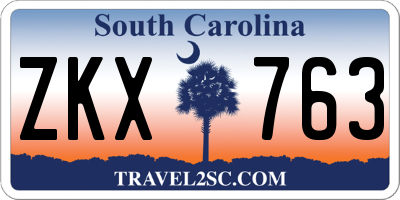 SC license plate ZKX763