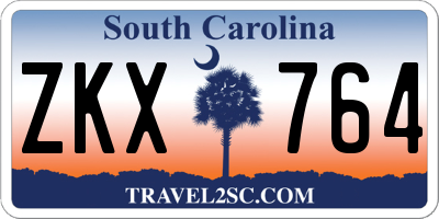 SC license plate ZKX764