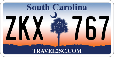 SC license plate ZKX767