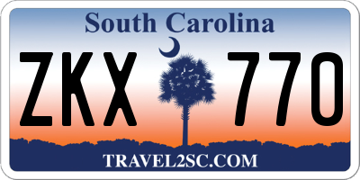 SC license plate ZKX770