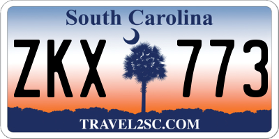 SC license plate ZKX773