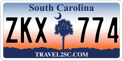 SC license plate ZKX774