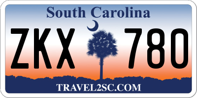 SC license plate ZKX780