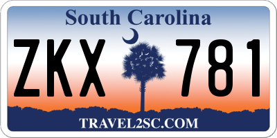 SC license plate ZKX781
