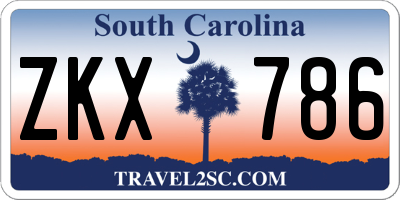 SC license plate ZKX786