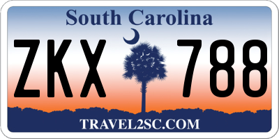 SC license plate ZKX788
