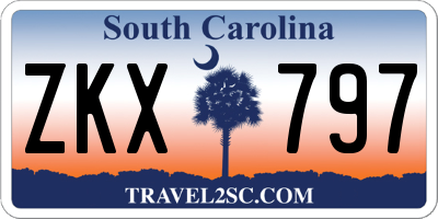 SC license plate ZKX797