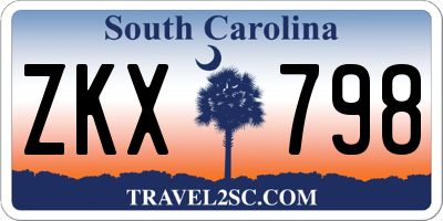 SC license plate ZKX798