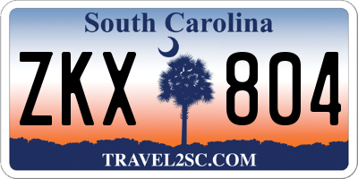SC license plate ZKX804