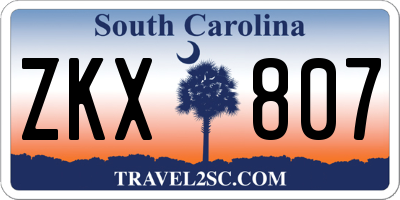 SC license plate ZKX807