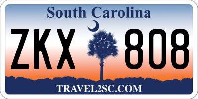 SC license plate ZKX808