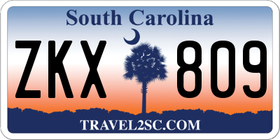 SC license plate ZKX809