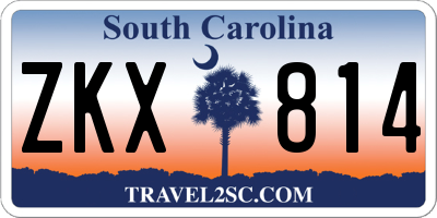 SC license plate ZKX814