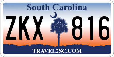 SC license plate ZKX816