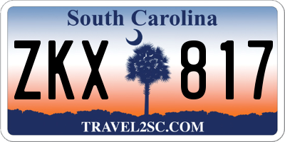 SC license plate ZKX817