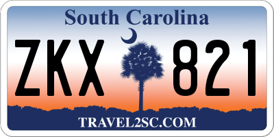 SC license plate ZKX821
