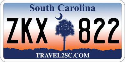 SC license plate ZKX822