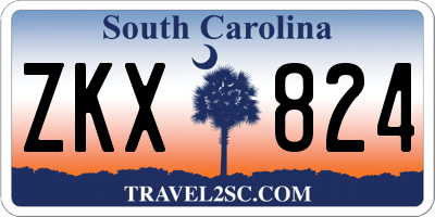 SC license plate ZKX824
