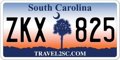 SC license plate ZKX825